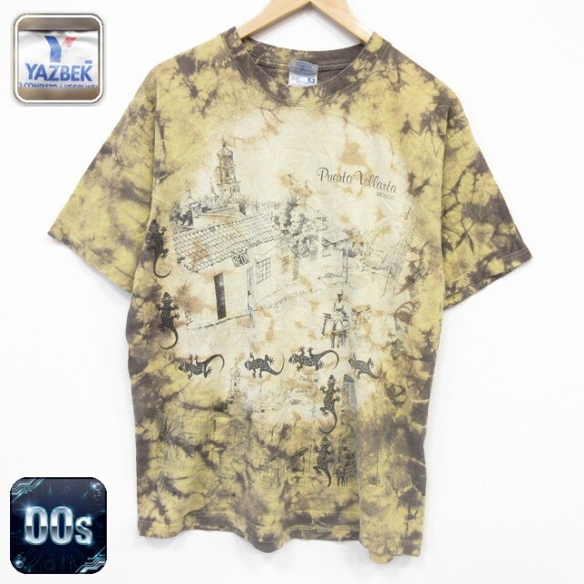 00s 半袖Tシャツ トカゲ ブラウンタイダイ メンズL相当 | 古着