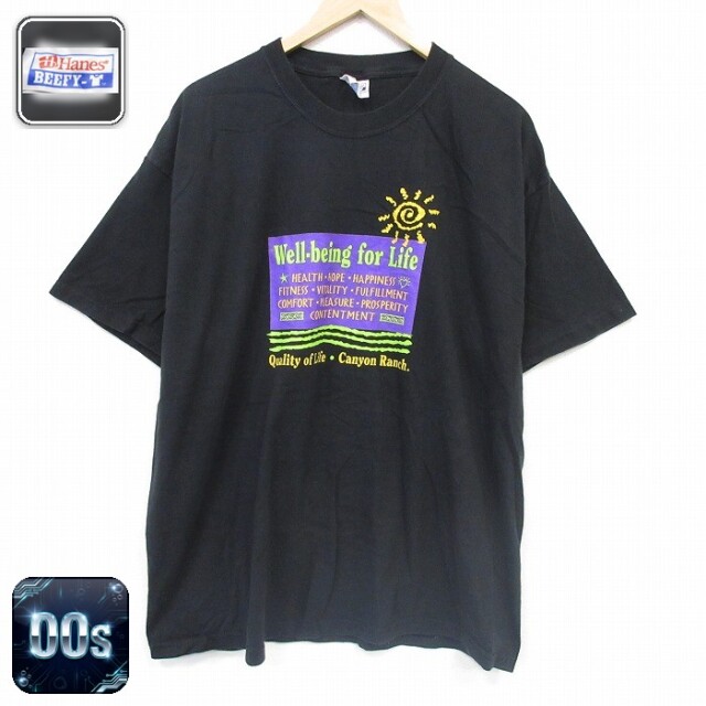 ヘインズ 00s 半袖Tシャツ 太陽 ブラック メンズXL相当 | 古着