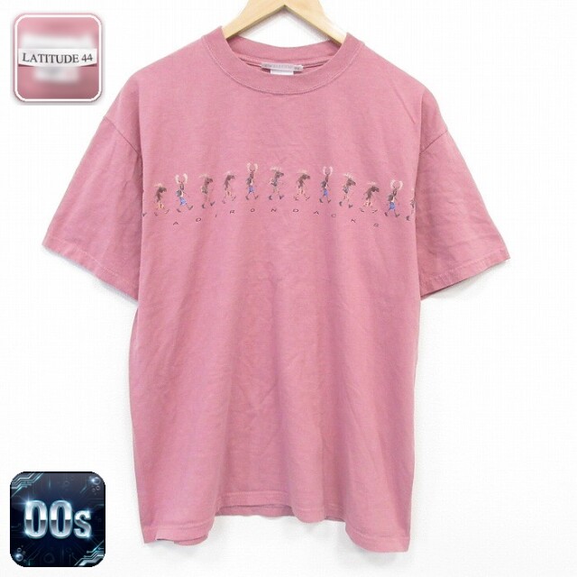 00s 半袖Tシャツ シカ ピンク メンズXL相当 | 古着