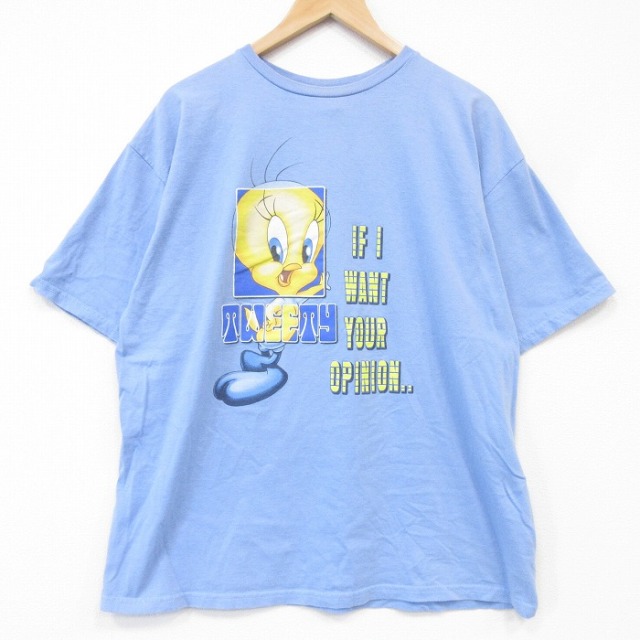 半袖Tシャツ ルーニーテューンズトゥイーティー ライトブルー メンズXL相当 | 古着