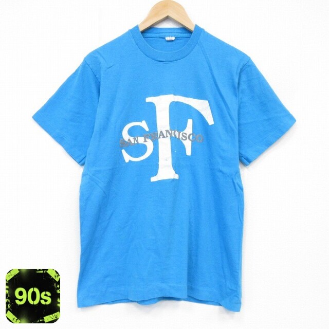 90s 半袖Tシャツ サンフランシスコ ブルー メンズM相当 | 古着