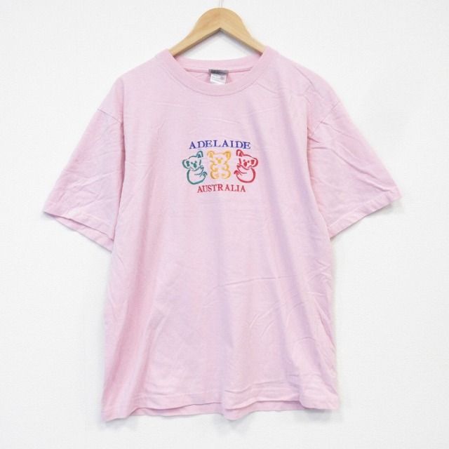 00s 半袖Tシャツ オーストラリア刺繍 ピンク メンズXL相当 | 古着