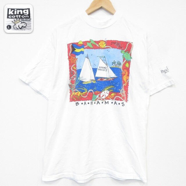 90s 半袖Tシャツ ヨット ホワイト メンズL相当 | 古着