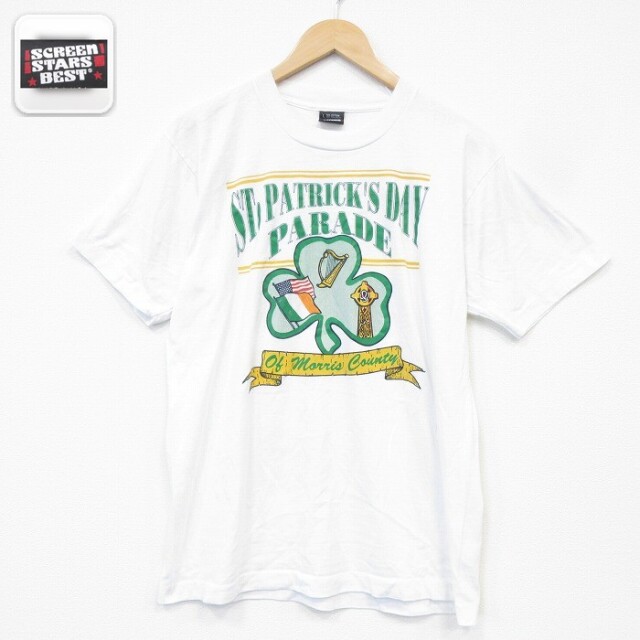 スクリーンスターズ 80s 半袖Tシャツ クローバー ホワイト メンズL相当 | 古着