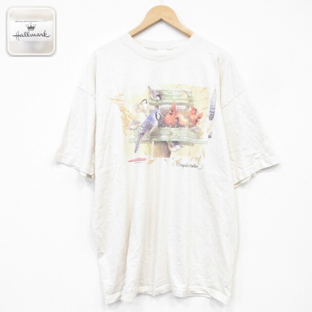 90s 半袖Tシャツ 鳥 ベージュ メンズXL相当 | 古着