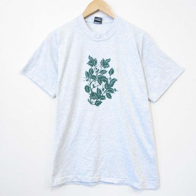 フルーツオブザルーム 90s 半袖Tシャツ 花 グレー メンズL相当 | 古着