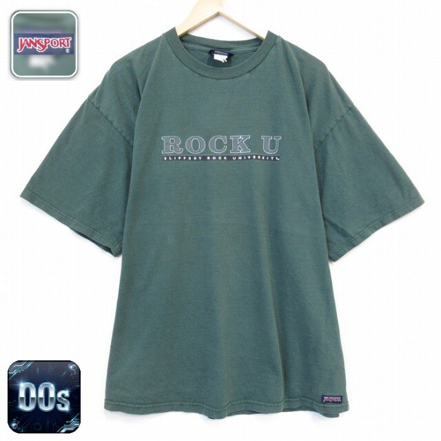 00s 半袖Tシャツ ROCKカレッジ グリーン メンズXL相当 | 古着