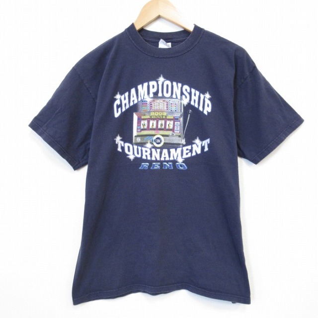 00s 半袖Tシャツ スロット ネイビー メンズL相当 | 古着