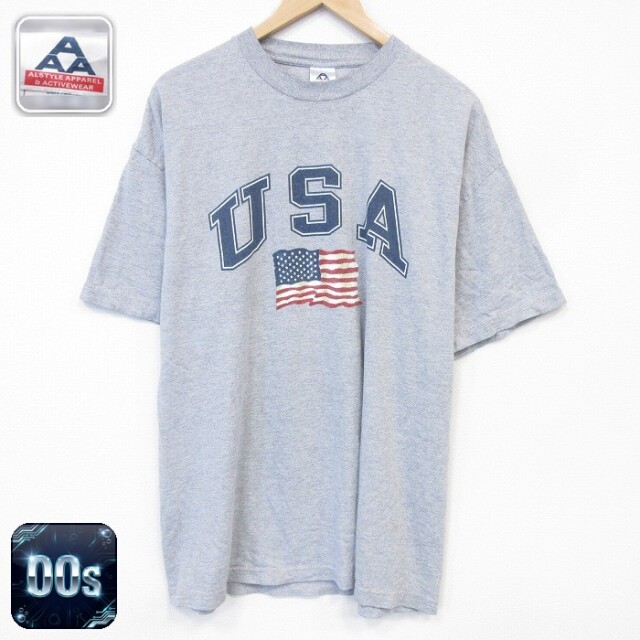 00s 半袖Tシャツ USAロゴ グレー メンズXL相当 | 古着