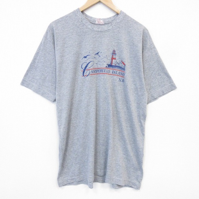 90s 半袖Tシャツ 灯台 グレー メンズXL相当 | 古着