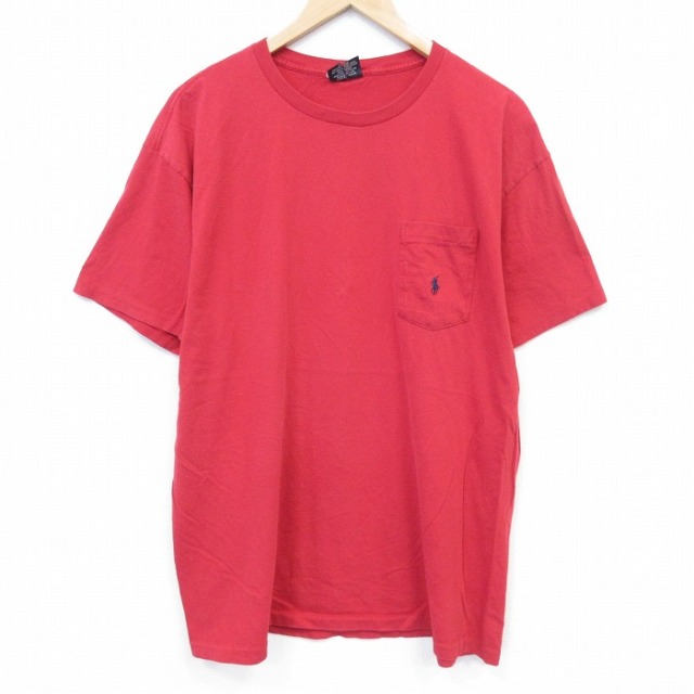 ラルフローレン 90s 半袖Tシャツ ワンポイントロゴ レッド メンズXL相当 | 古着