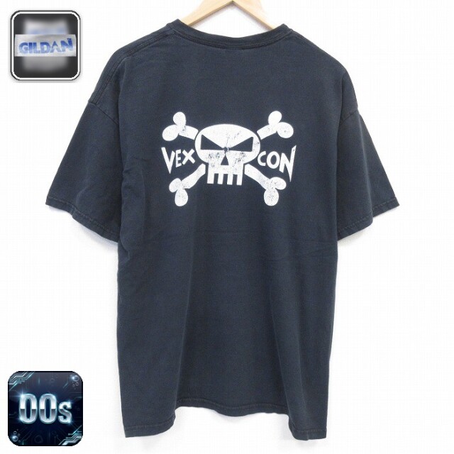 00s 半袖Tシャツ スカル ブラック メンズXL相当 | 古着