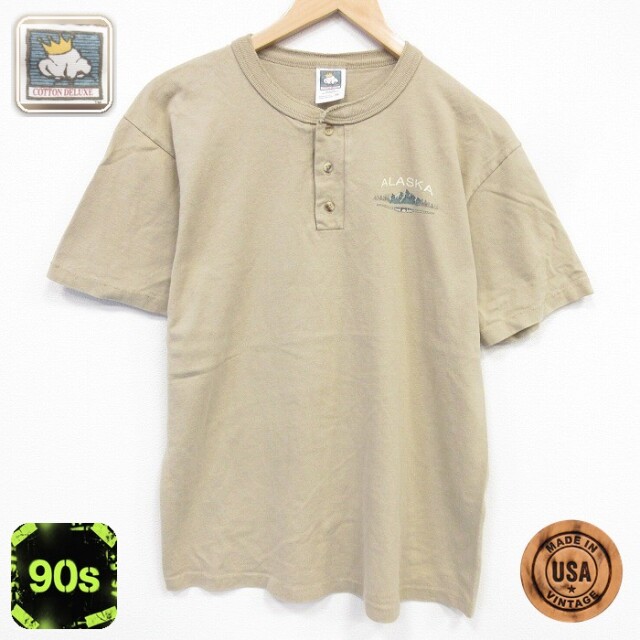 90s 半袖Tシャツ アラスカ ベージュ メンズL相当 | 古着