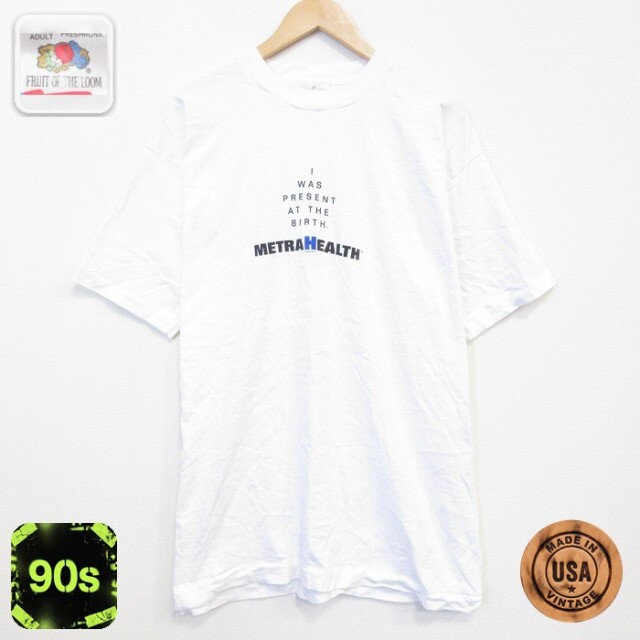 フルーツオブザルーム 90s 半袖Tシャツ METRA ホワイト メンズXL相当 | 古着