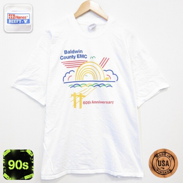 ヘインズ 90s 半袖Tシャツ Baldwin ホワイト メンズXL相当 | 古着
