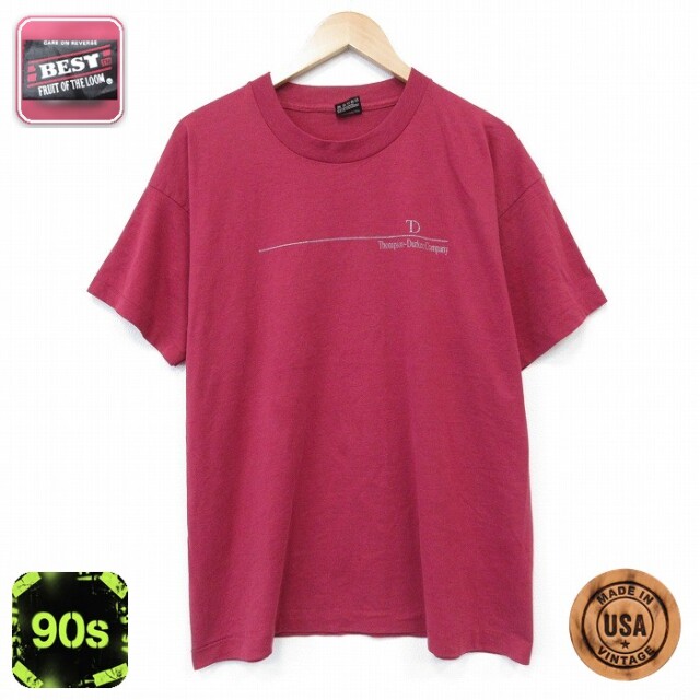 フルーツオブザルーム 90s 半袖Tシャツ TD バーガンディ メンズXL相当 | 古着
