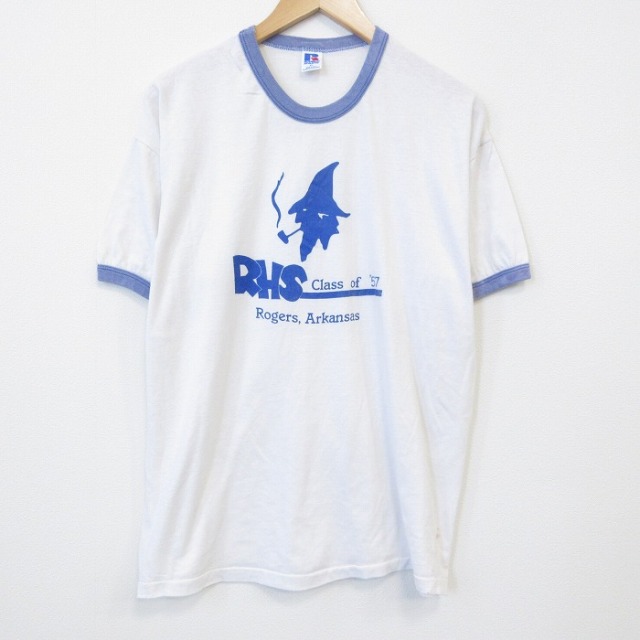 ラッセル 80s 半袖Tシャツ RHS ホワイト メンズXL相当 | 古着