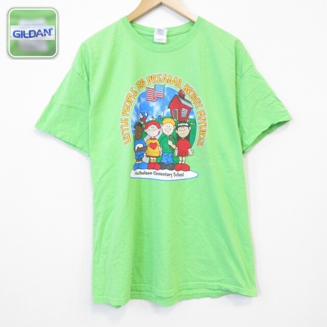 【20%OFF】半袖 Tシャツ 子供 コットン クルーネック グリーン メンズXL相当 | 古着