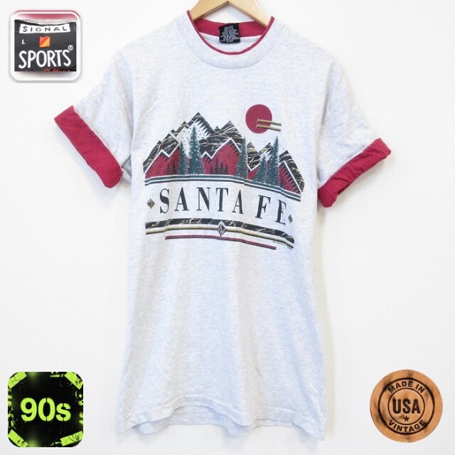 SIGNAL 90s 半袖Tシャツ サンタフェ グレー メンズM相当 | 古着