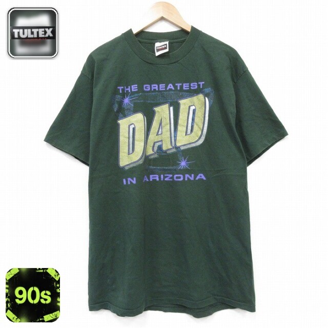 TULTEX 90s 半袖Tシャツ DAD グリーン メンズL相当 | 古着