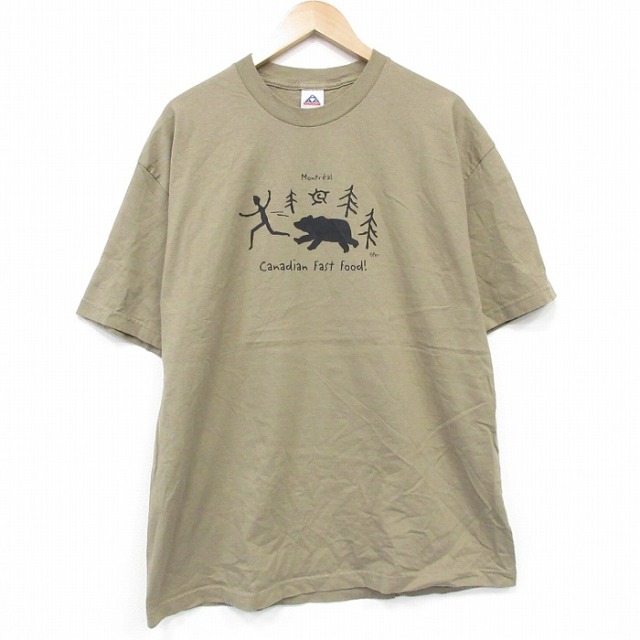 00s 半袖Tシャツ カナディアン ブラウン メンズL相当 | 古着