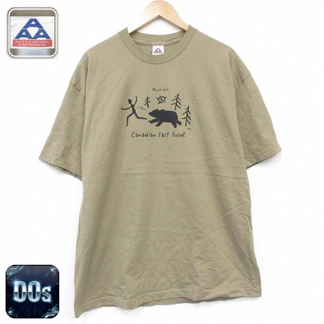00s 半袖Tシャツ カナディアン ブラウン メンズL相当 | 古着