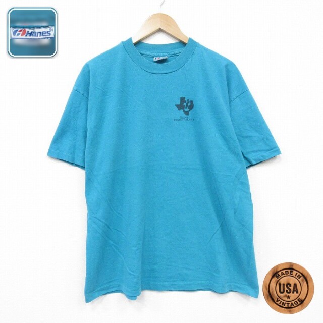ヘインズ 半袖Tシャツ ライトブルー メンズXL相当 | 古着