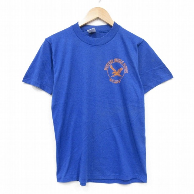 90s 半袖Tシャツ 鳥 ブルー メンズS相当 | 古着