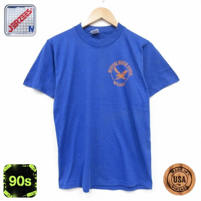 90s 半袖Tシャツ 鳥 ブルー メンズS相当 | 古着