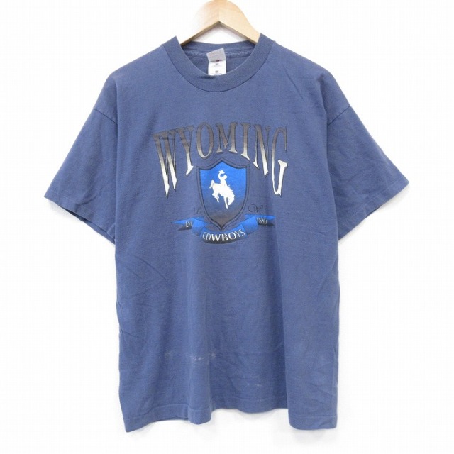 フルーツオブザルーム 90s 半袖Tシャツ カウボーイ ネイビー メンズXL相当 | 古着