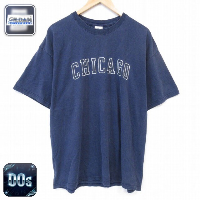 00s 半袖Tシャツ シカゴ ネイビー メンズXL相当 | 古着