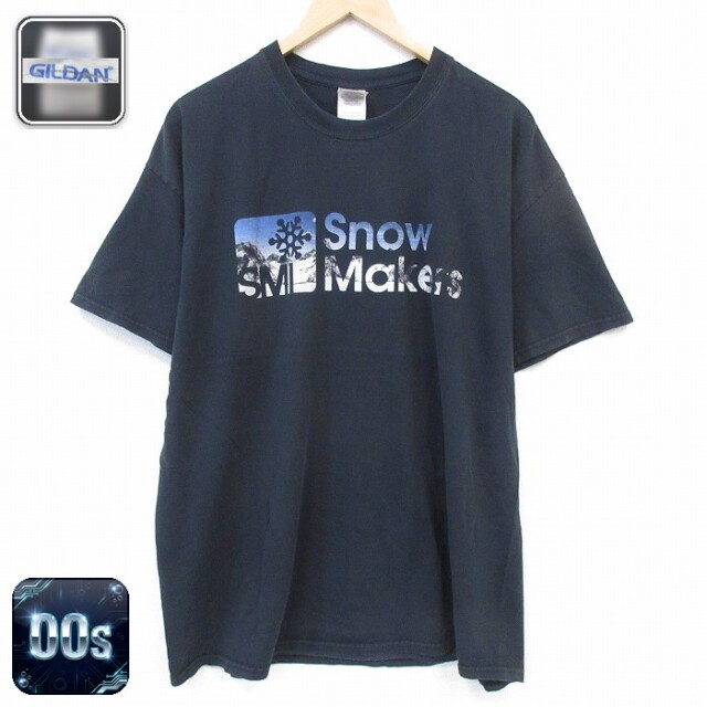 00s 半袖Tシャツ スノー ブラック メンズXL相当 | 古着