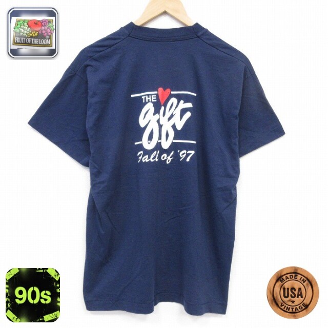 フルーツオブザルーム 90s 半袖Tシャツ ネイビー メンズL相当 | 古着