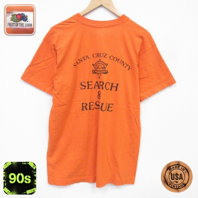 フルーツオブザルーム 90s 半袖Tシャツ サーチ オレンジ メンズL相当 | 古着