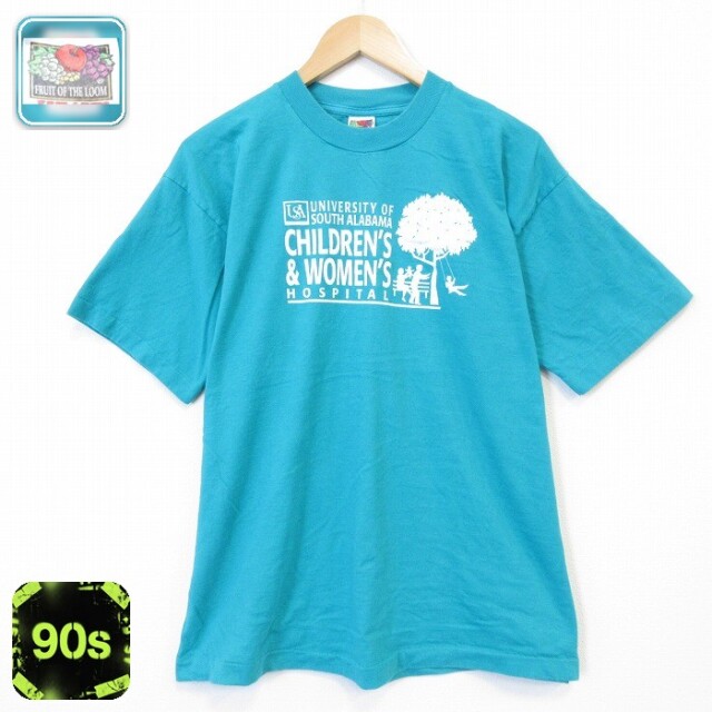 フルーツオブザルーム 90s 半袖Tシャツ チルドレン ライトブルー メンズXL相当 | 古着