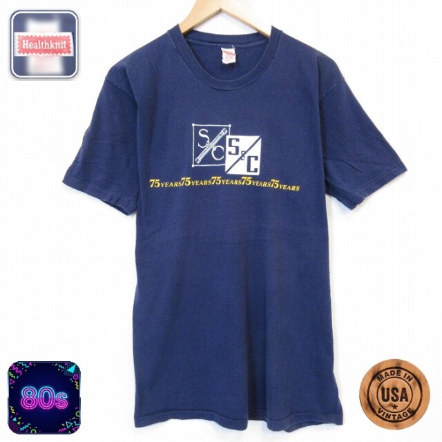 80s 半袖Tシャツ SC ネイビー メンズL相当 | 古着