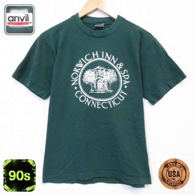 90s 半袖Tシャツ コネチカット グリーン メンズM相当 | 古着