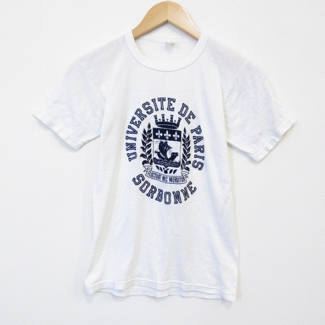 80s 半袖Tシャツ パリ ホワイト メンズS相当 | 古着