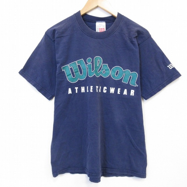 ウィルソン 90s 半袖Tシャツ ビッグロゴ ネイビー メンズM相当 | 古着