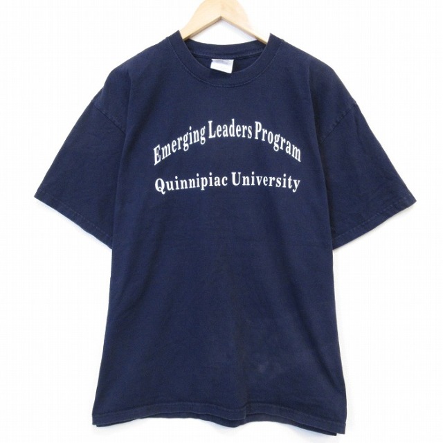 00s 半袖Tシャツ キニピアック カレッジ ネイビー メンズXL相当 | 古着