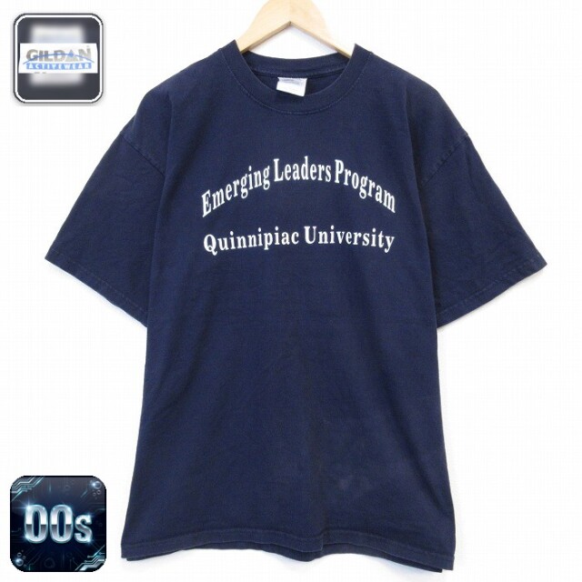 00s 半袖Tシャツ キニピアック カレッジ ネイビー メンズXL相当 | 古着