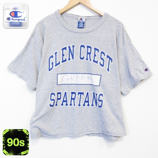 チャンピオン 90s 半袖Tシャツ SPARTANS 霜降りグレー メンズXL相当 | 古着