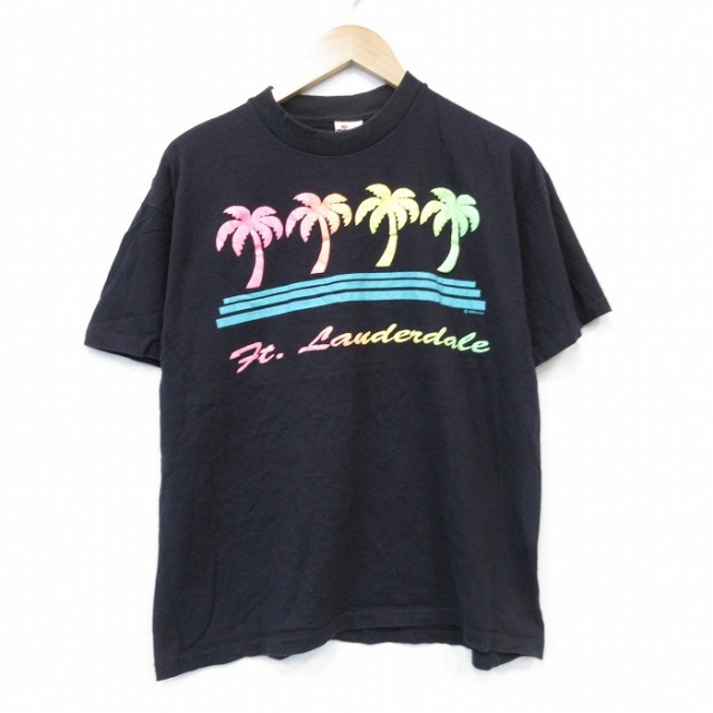80s 半袖Tシャツ ブラック メンズL相当 | 古着