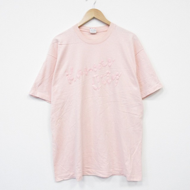 フルーツオブザルーム 80s 半袖Tシャツ カンザスシティ ピンク メンズXL相当 | 古着