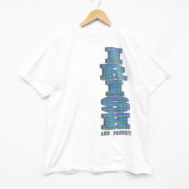90s 半袖Tシャツ アイリッシュ ホワイト メンズL相当 | 古着