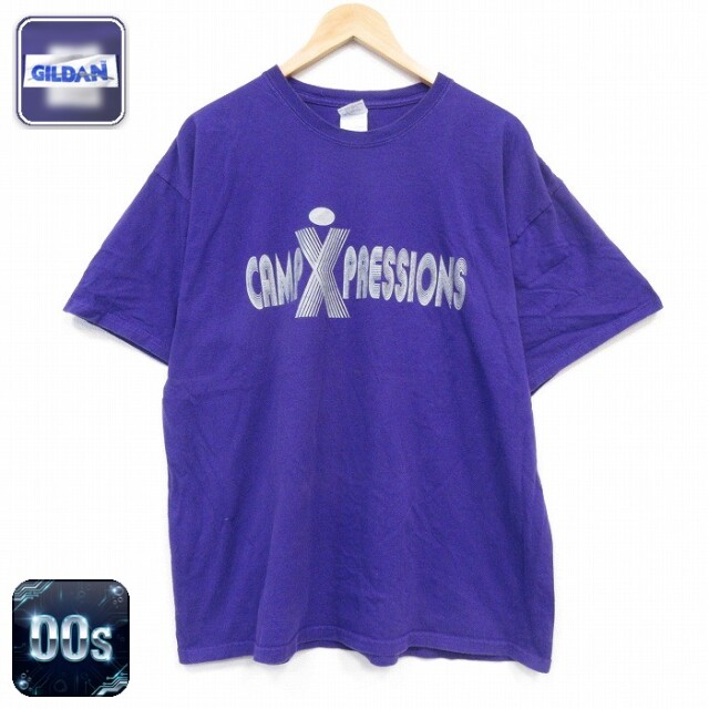 00s 半袖Tシャツ キャンプ ネイビー メンズXL相当 | 古着
