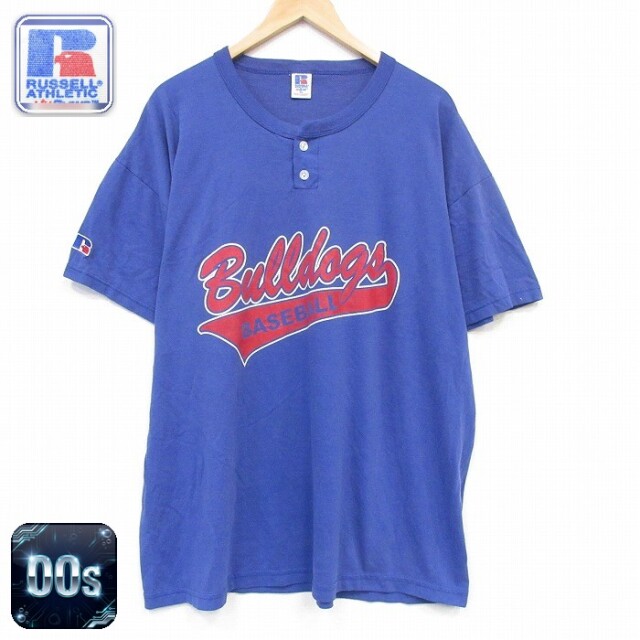 ラッセル 00s 半袖Tシャツ ベースボール ブルー メンズXL相当 | 古着