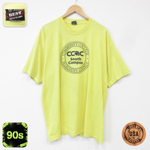 フルーツオブザルーム 90s 半袖Tシャツ CCAC イエロー メンズXL相当 | 古着