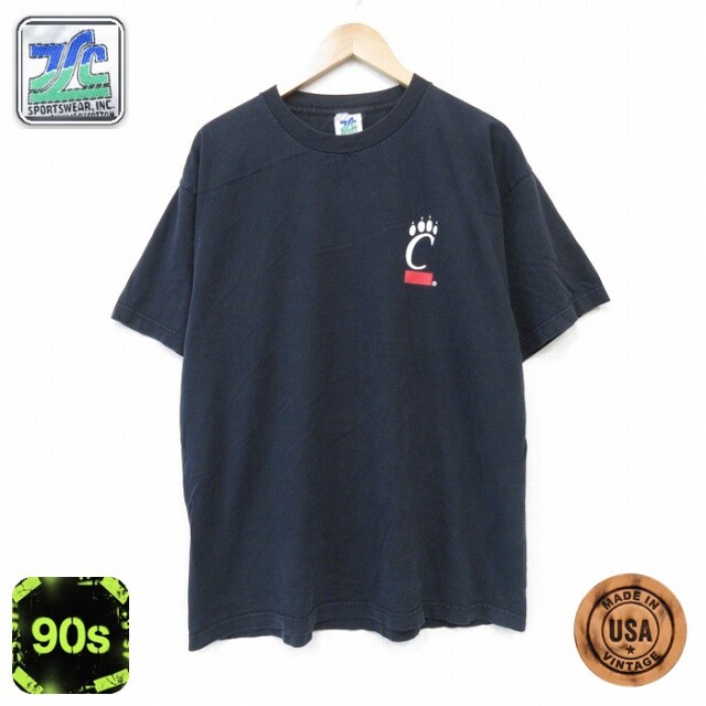 シンシナティベアキャッツ 90s 半袖Tシャツ カレッジ ブラック メンズXL相当 | 古着
