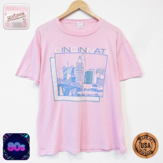 半袖Tシャツ シンシナティ ピンク メンズXL相当 | 古着